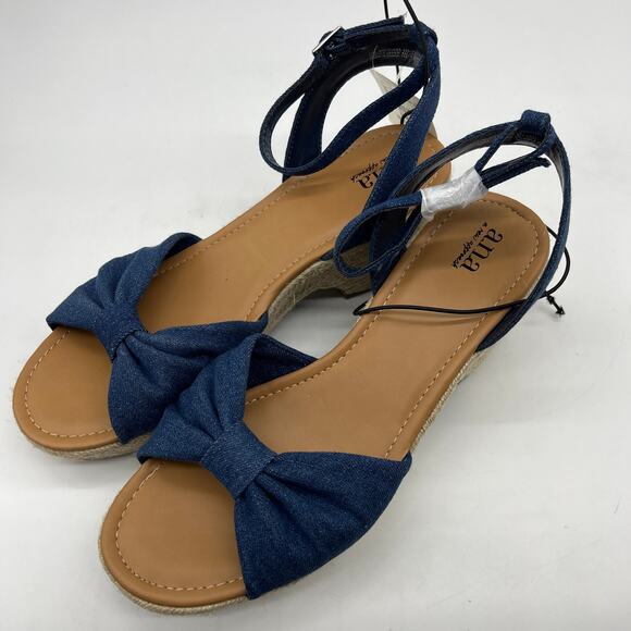 a.n.a Womens Dukes Heeled Sandals Denim Blue Size 11M - Picture 10 of 12
